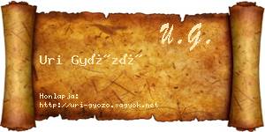 Uri Győző névjegykártya